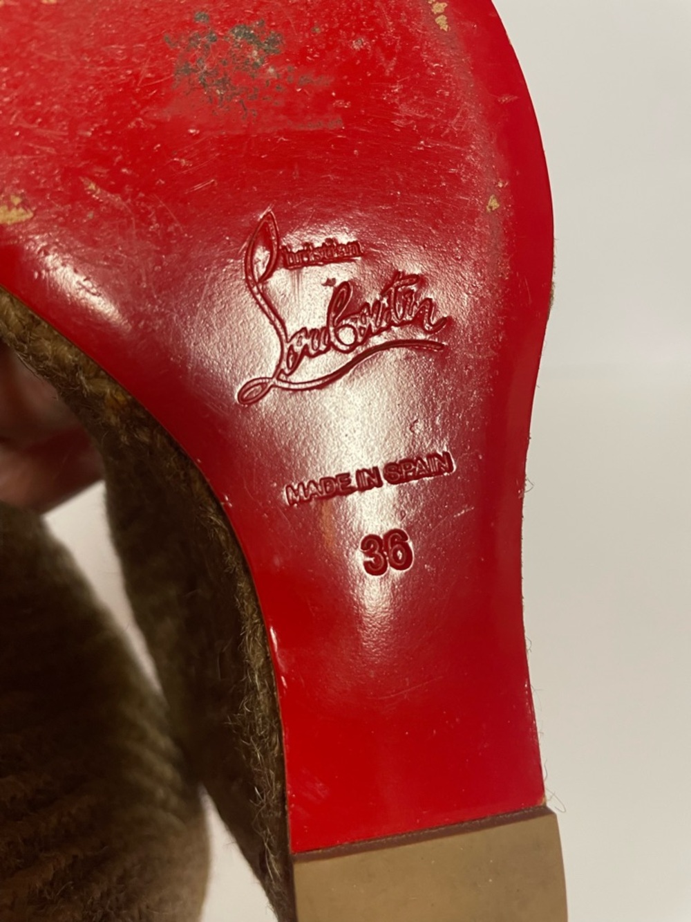 Christian Louboutin Brown Mary Jane Wedge Pumps espadrille leather 36 - Picture 13 of 13